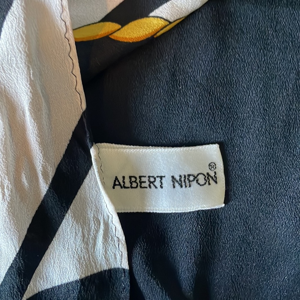 Albert Nipon 100% Nautical Silk Scarf - image 5